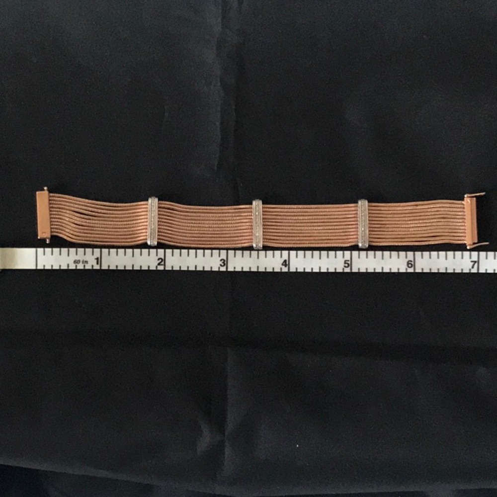 Rose tone with diamonds bracelet 925 - Picture 9 of 12